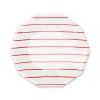 Daydream Society Frenchie Striped Large  Plates In Candy Apple