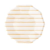 Daydream Society Frenchie Striped Large  Plates In Clementine
