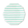Daydream Society Frenchie Striped Large  Plates In Clover