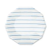 Daydream Society Frenchie Striped Large  Plates In Cobalt