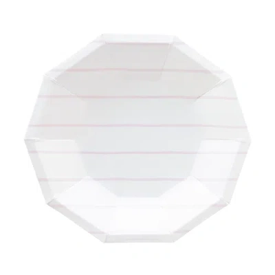 Daydream Society Frenchie Striped Large  Plates In Lilac