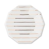 Daydream Society Frenchie Striped Large  Plates In Rose Gold
