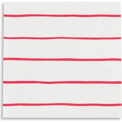 Daydream Society Frenchie Striped Petite Napkins In Candy Apple