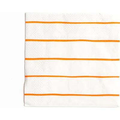 Daydream Society Frenchie Striped Petite Napkins In Clementine