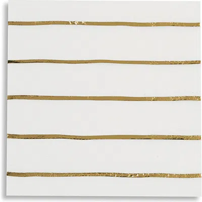 Daydream Society Frenchie Striped Petite Napkins In Gold
