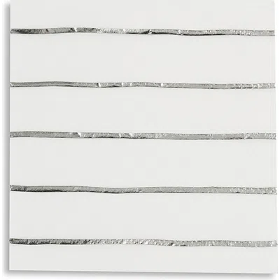 Daydream Society Frenchie Striped Petite Napkins In Silver