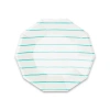 Daydream Society Frenchie Striped Small Plates In Aqua