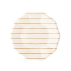 Daydream Society Frenchie Striped Small Plates In Clementine