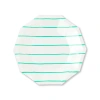 Daydream Society Frenchie Striped Small Plates In Clover