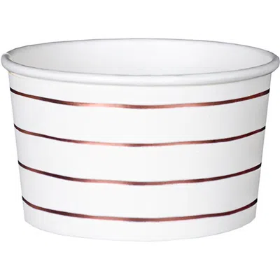 Daydream Society Frenchie Striped Treat Cups In Rose Gold
