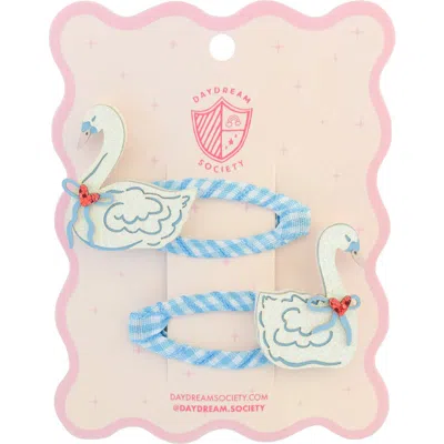 Daydream Society Kids'  Love Birds Swan Hair Clip Set In White
