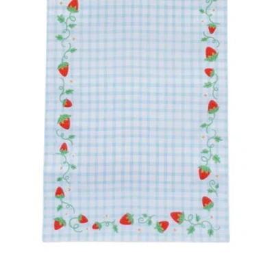 Daydream Society Strawberry Picnic Gingham Table Runner In Multi