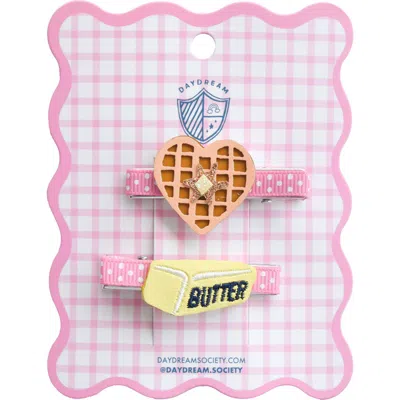 Daydream Society Kids'  Waffle And Butter Hair Clip Set In Multi