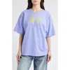 Daydreamer 1932 Rowing V-neck Cotton Graphic T-shirt In Purple
