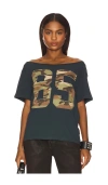 Daydreamer 85 Camo Applique Off The Shoulder Tee