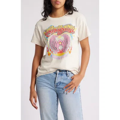 Daydreamer Aerosmith World Tour Cotton Graphic T-shirt In Dirty White
