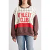Daydreamer Athletic Club Colorblock Cotton Graphic Sweatshirt In Brown