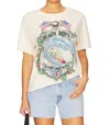 Daydreamer Beach Boys Surf Patrol Boyfriend Tee In Dirty White In Green