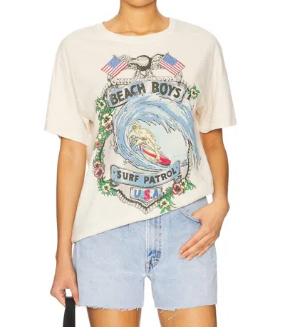 DAYDREAMER BEACH BOYS SURF PATROL BOYFRIEND TEE IN DIRTY WHITE