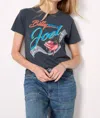 Daydreamer Billy Joel On Tour Ringer Short Sleeve Tee In Black In Blue