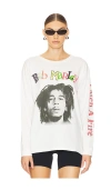 Daydreamer Bob Marley Catch A Fire Relaxed Long Sleeve Tee Shirt In 빈티지 화이트