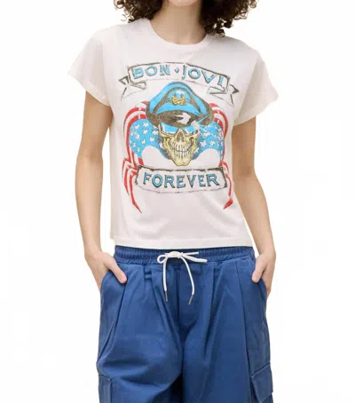 Daydreamer Bon Jovi Forever Solo Tee In White In Multi