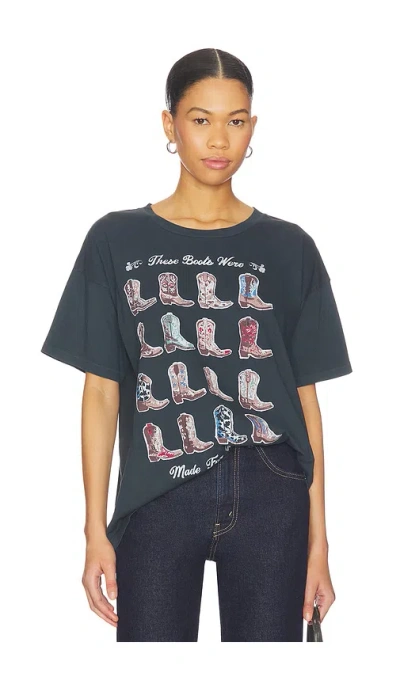 Daydreamer Boots For Walking Merch Tee In Blue