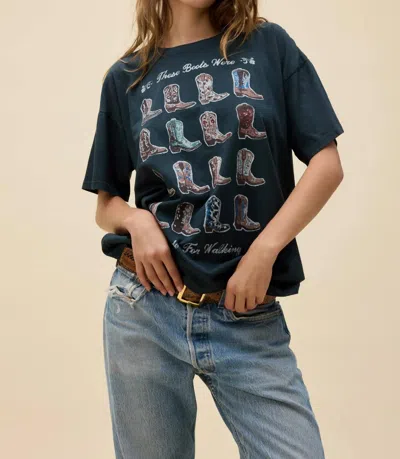 Daydreamer Boots For Walking Merch Tee In Vintage Black In Blue