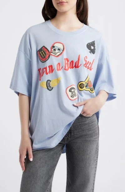 Daydreamer Born A Bad Seed Graphic Oversized T-shirt In Blue