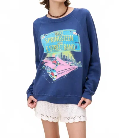 Daydreamer Bruce Springsteen Born In The Usa Vintage Sweatshirt In Washed Indigo In Blue