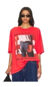 Daydreamer Bruce Springstein Americana Over Sized Tee In Vintage Red In Red