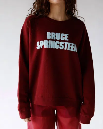 Daydreamer Bruce Springsteen Vintage Raglan Sweatshirt In Dark Cherry In Red