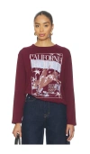 Daydreamer California Rodeo Crew Long Sleeve In Burgundy