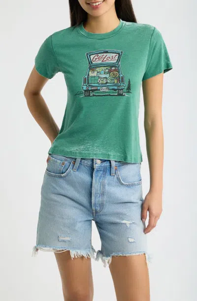 Daydreamer Camper Burnout Graphic Tee In Green Briar