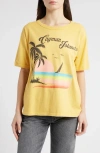Daydreamer Cayman Islands Oversize Cotton Graphic T-shirt In Dusty Gold