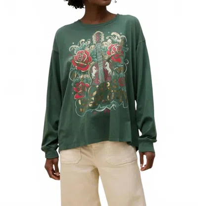 Daydreamer Chris Stapleton Long Sleeve Top In Deep Green