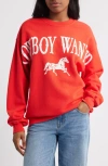 Daydreamer Cowboy Wanted Cotton Graphic Sweatshirt