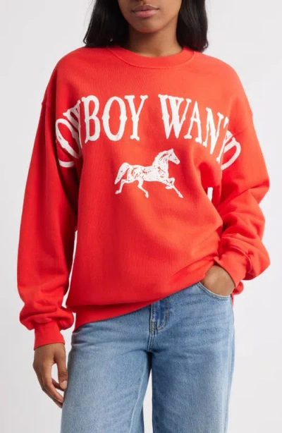 Daydreamer Cowboy Wanted Cotton Graphic Sweatshirt