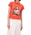 Daydreamer David Bowie 1973 Pinups Vintage Tee In Radiant Watermelon In Multi