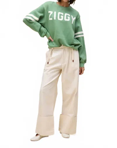 DAYDREAMER DAVID BOWIE ZIGGY LONG SLEEVE TOP IN GREEN
