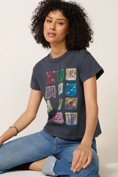 Daydreamer Dice Grid Reverse Girlfriend Tshirt In Black