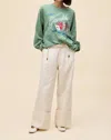 Daydreamer Don't Gamble With My Heart One Size Long Sleeve In Stone Green In Multi