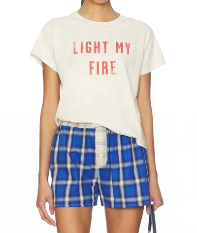 Daydreamer Doors Light My Fire Reverse Girlfriend Tee In Dirty White