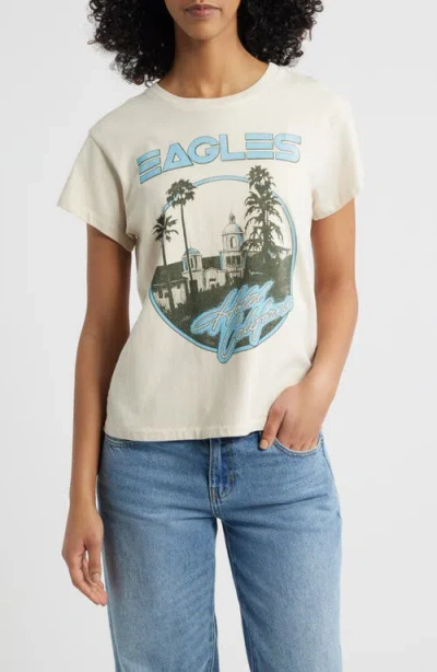 Daydreamer Eagles Hotel California Cotton Graphic T-shirt In White