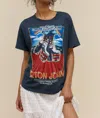 Daydreamer Elton John Hollywood Boots Tee In Vintage Black