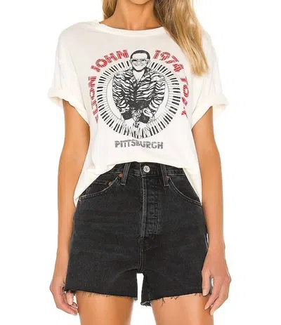 Daydreamer Elton John Pittsburgh Boyfriend Tee In White
