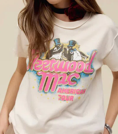 DAYDREAMER FLEETWOOD MAC AMERICAN TOUR REVERSE TEE IN DIRTY WHITE