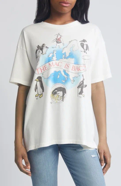 Daydreamer Fleetwood Mac Is Back Cotton Graphic T-shirt In Vintage White