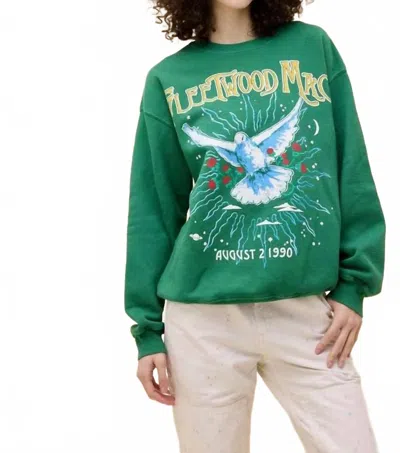 Daydreamer Fleetwood Mac Jones Beach Boyfriend Crew Sweatshirt In Amazon Green In Black