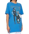 Daydreamer Fleetwood Mac Rumors Tee Dress In Azure Blue In Blue